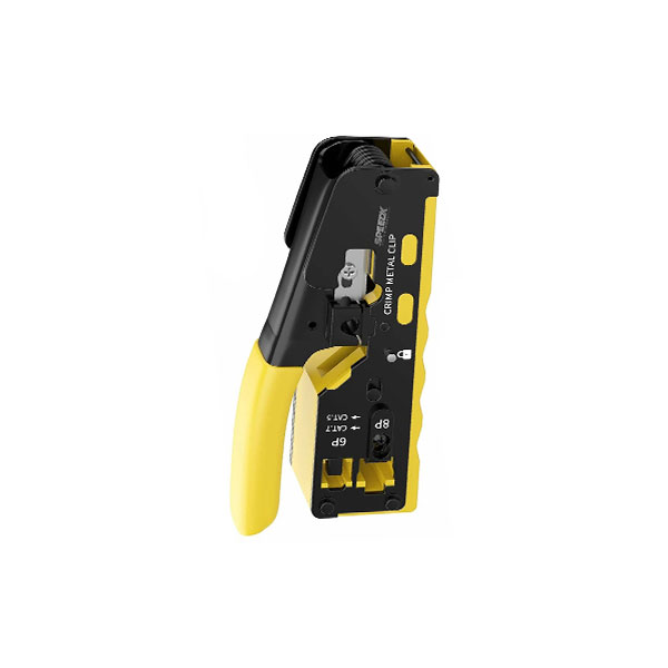 Speedx HT-718 Professional CAT7 RJ45 Pass-Through Network Crimping Tool with Wire Cutter and Cable Stripper for CAT5/CAT5e/CAT6/CAT7
