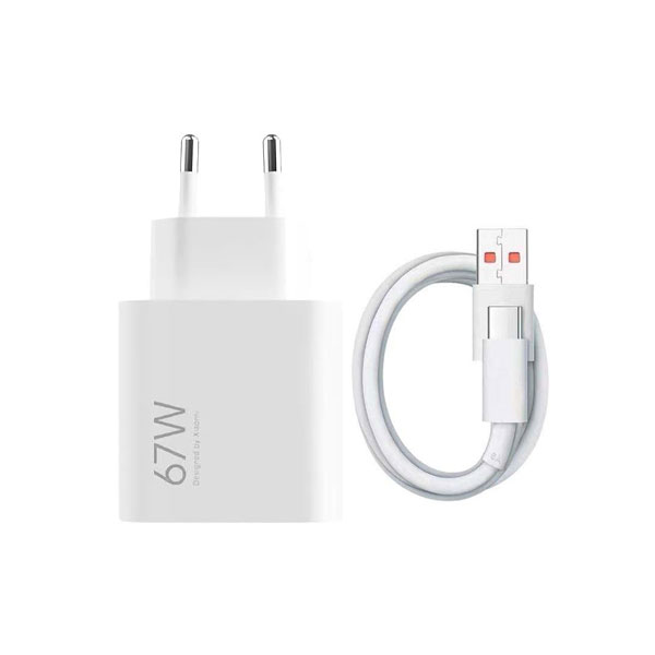 Xiaomi 67W QC 3.0 Fast Wall Charger (EU Plug) with USB Cable – Turbo Quick Charging Adapter